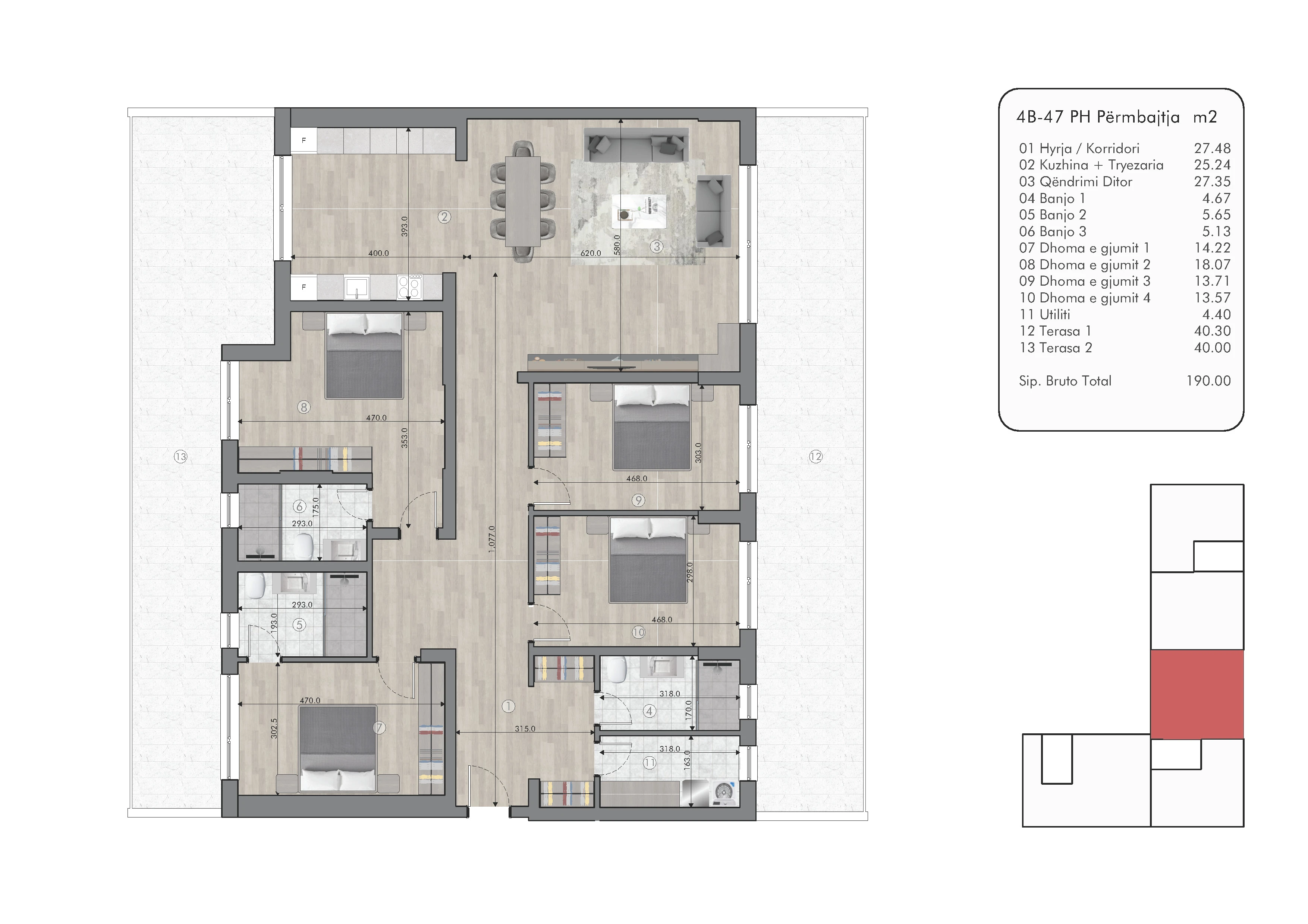 Planimetria alternative e penthouse-it — pamje e tretë