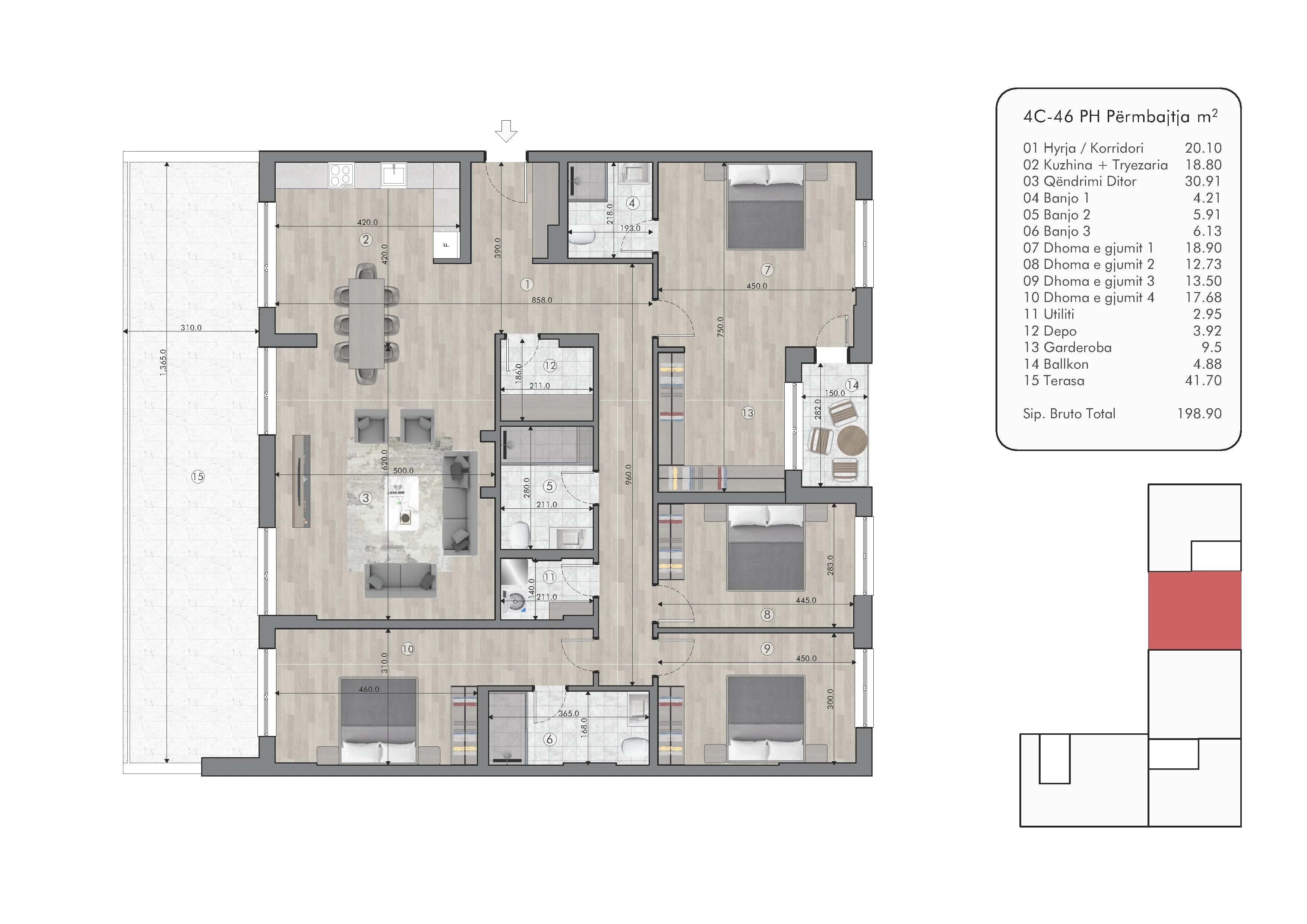 Planimetria alternative e penthouse-it — pamje e katërt